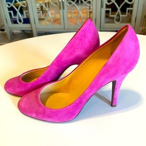 J. Crew Pink Suede Stiletto Heels
